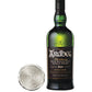 Ardbeg 10-Year-Old Single Malt Scotch Whisky bottle and award