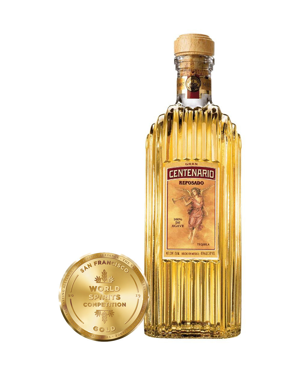 Gran Centenario® Reposado bottle and award