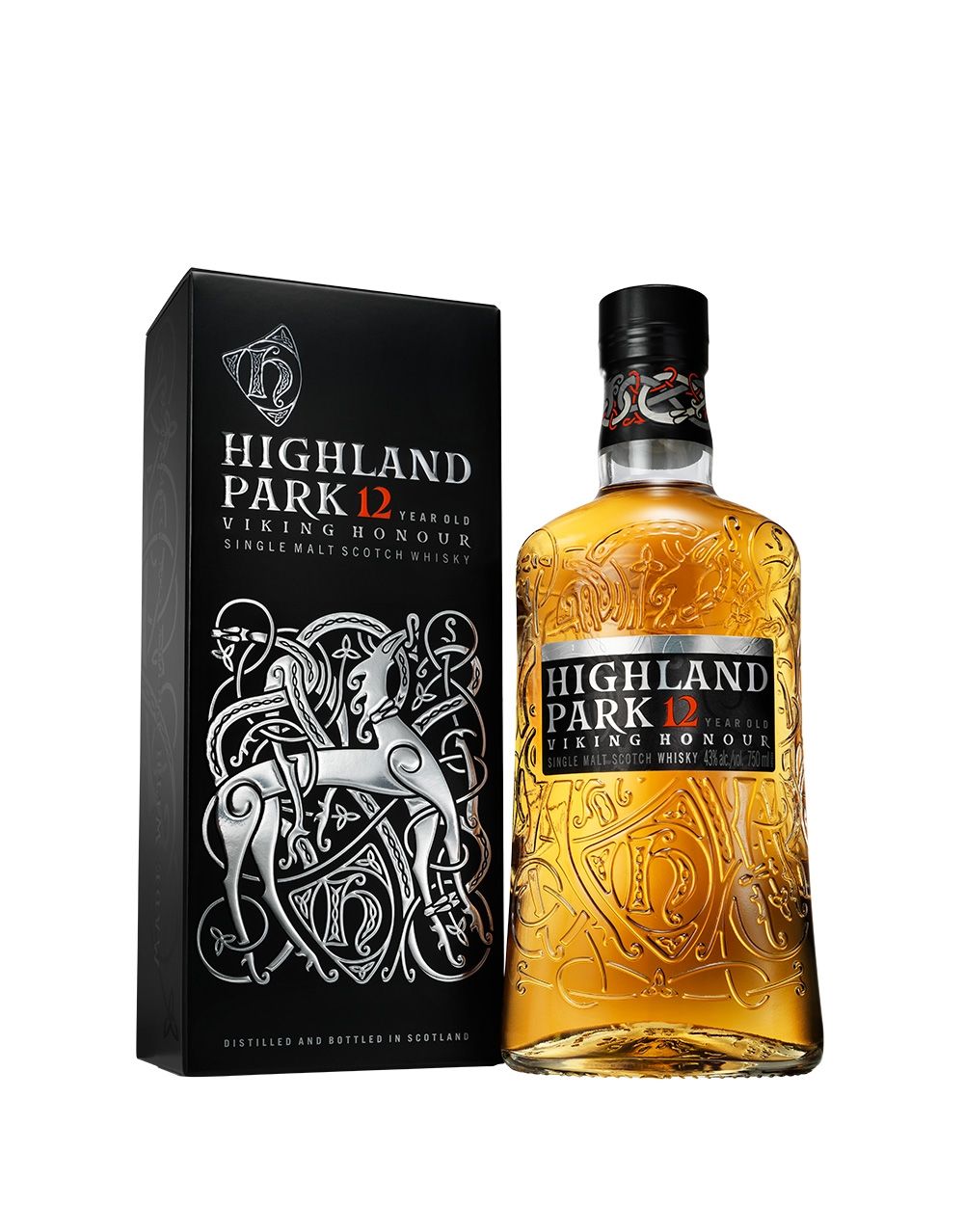 Highland Park 12-Year-Old Single Malt Scotch Whisky bottle and box